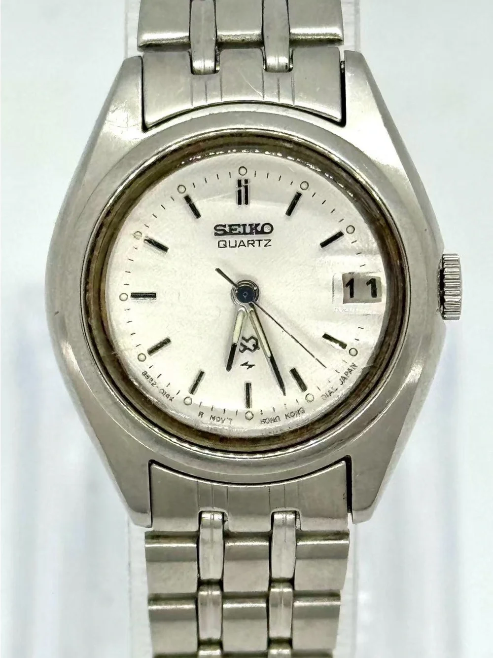 Vintage Seiko Women’s Quartz Watch 21.9mm White Dial Date New Battery Runs